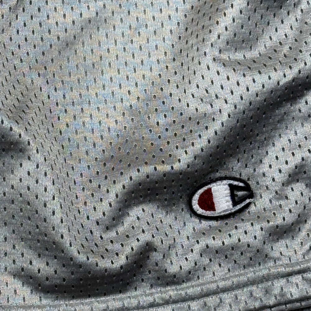 Champion Authentic Mesh Athletic Shorts Mens XL Gray Elastic Waist Pockets Logo - Picture 9 of 9